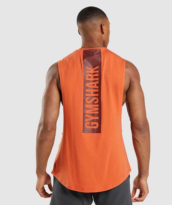 Podkoszulki Męskie Gymshark Bold Drop Arm Pomarańczowe | PL 4006HAP